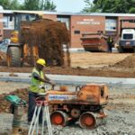 Crews work to upgrade the parking lot at Moncure Elementary School in North Stafford. (File photo)
