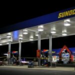 Authorities draped crime scene tape over the gas pumps at a Sunoco gas station on Va. 610. (Mary Davidson/PotomacLocal.com)