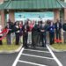 Among those in the community who attended, front and center in the ribbon cutting are, from left, Manassas City Neighborhood Services Manager Kisha Wilson-Sogunro; new Dumfries Road Walgreens Store Manager Danny Horton; Manassas City Mayor Harry J. “Hal” Parrish; Walgreens District Manager Rick Conner; and Walgreens Community Store Leader Cathy Tarr. (Cindy Brookshire)