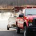 A Quantico Water Rescue vehicle prepares to leave the Aquia Harbour marina after a successful search and rescue mission on Feb. 4, 2012. (Photo by: KJ Mushung)