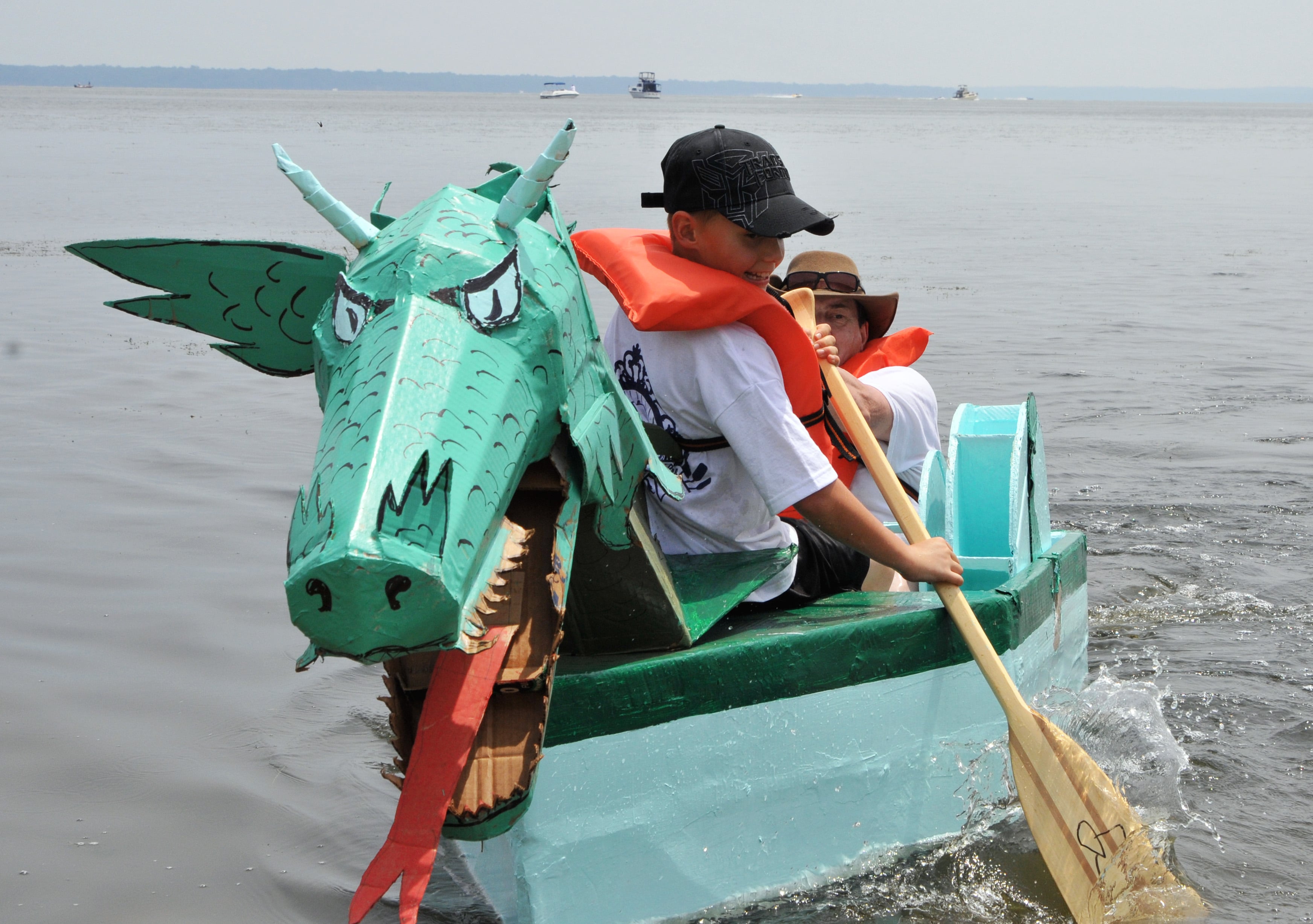 Imagination, speed win cardboard boat races - Potomac Local