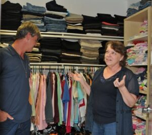 Danny and Gayle Sanders say the linen closet at their Woodbridge homeless shelter is called Macy’s, making it easier for those who take donations to tell others where they got it from a familiar-sounding department store. (Mary Davidson/PotomacLocal.com)