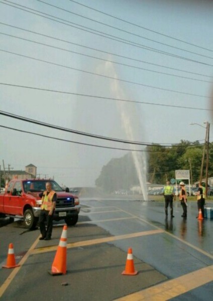 A water main at U.S. 1 and Old Stage Coach Road burst on June 29.