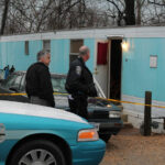 Police investigate a fatal shooting inside the Cedar Knoll trailer park in Dumfires. [Uriah Kiser/Potomac Local News]