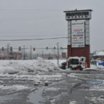 •	Snow removal crews were hard at work this morning at the Brafferton Shopping Center along Va. 610 in North Stafford. [Mary Davidson / Potomac Local News]