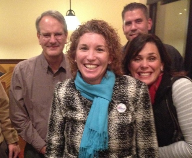 Campaign supporters surround Brentsville Supervisor-elect Jeanine Lawson at a campaign victory party in Gainesville. [Submitted]  