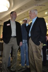 Speaker of the House Bill Howell (right) chats with a supporter March 22, 2015. [KJ Mushung/Potomac Local News]