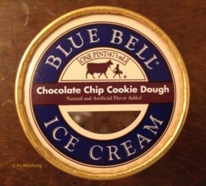 A container of Blue Bell ice cream from the author's own freezer.  [KJ Mushung/Potomac Local News]