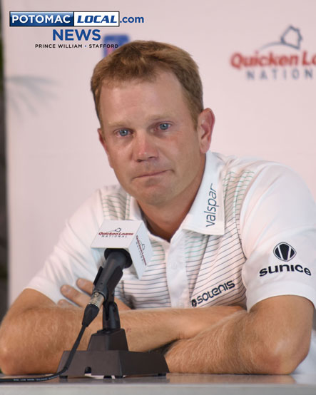 Billy Hurley makes an emotional plea for his father to return during the Quicken Loans National Tournament in Gainesville. [Mary Davidson / Potomac Local]