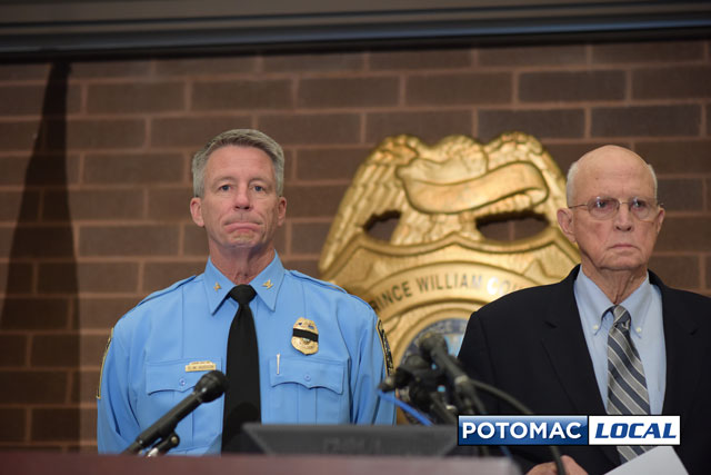 Prince William Police Chief Stephan Hudson and Commonwealth Attorney Paul Ebert. [Photo: Mary Davidson]