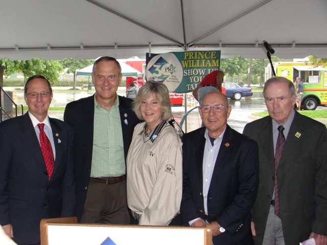 Among the dignitaries celebrating PRTC’s 30th anniversary were Virginia Delegate Mark Dudenhefer, Virginia Delegate Richard Anderson, Prince William County Supervisor Ruth Anderson, former Virginia Delegate David Brickley, and former Stafford County Chairman Robert Gibbons.