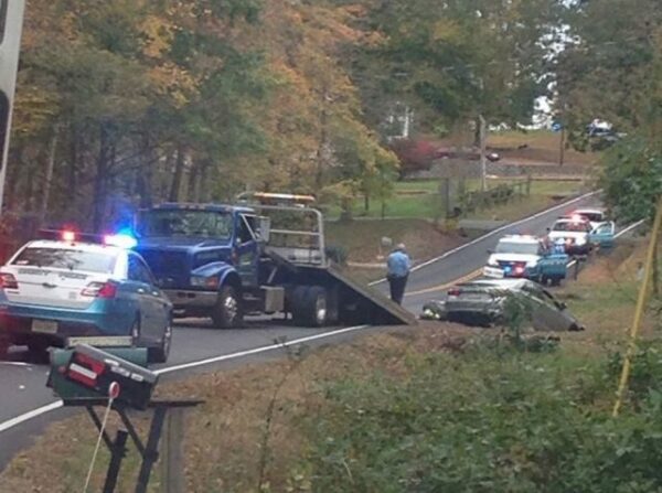 Car runs off Purcell Road