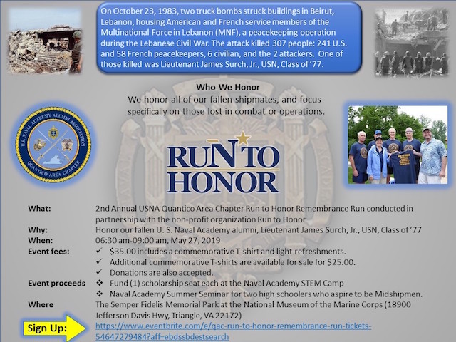 Register now for the USNA Quantico Area Chapter Run to Honor ...