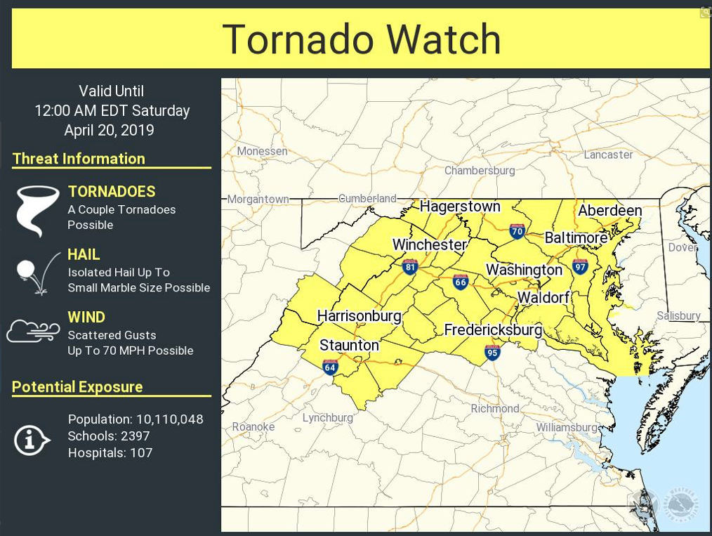 Updated: Friday's tornado watch expires - Potomac Local News