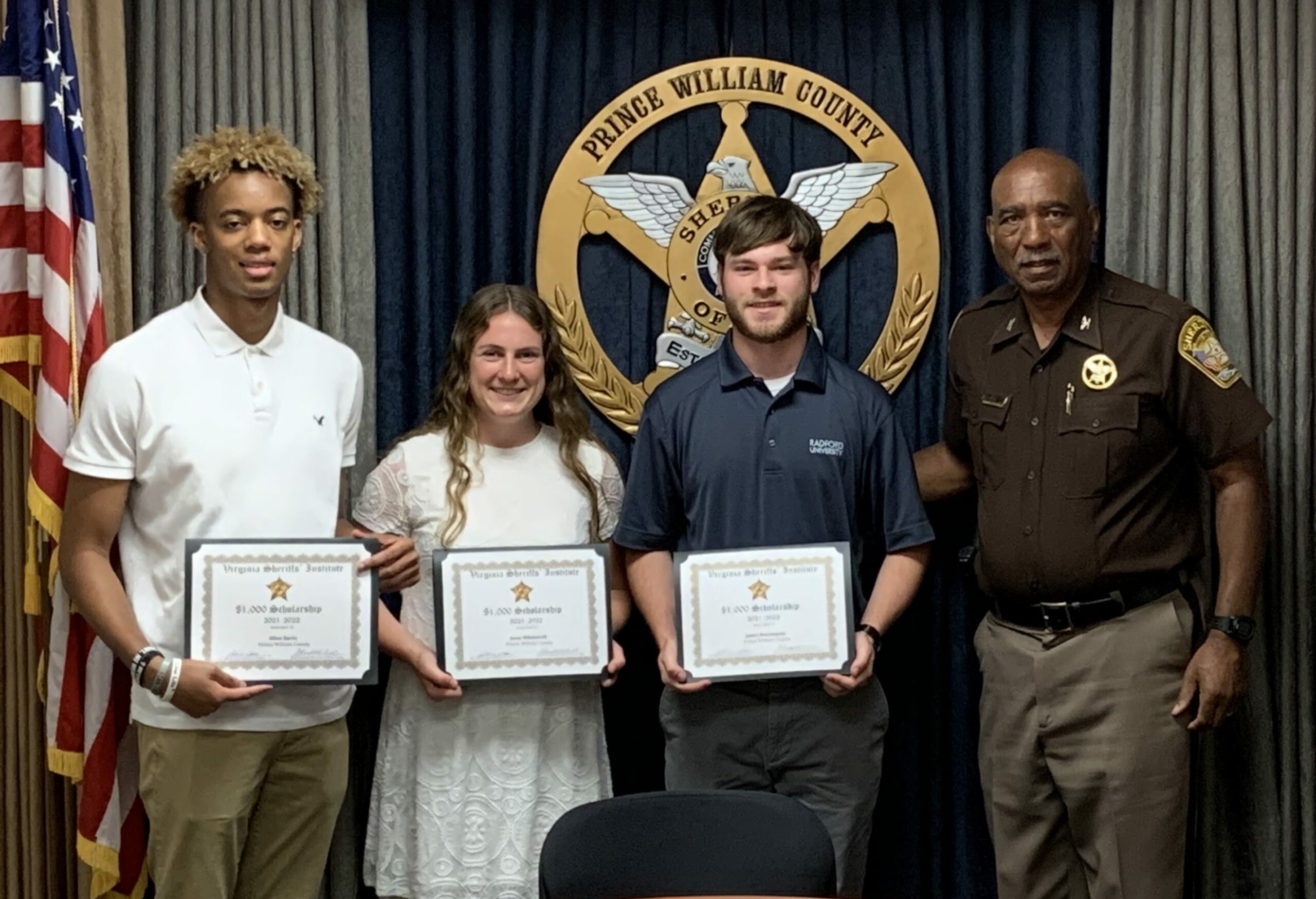 Prince William sheriff awards four $1,000 scholarships