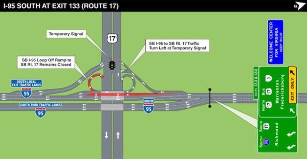 New ramp from Route 17 to I-95 to open near Fredericksburg