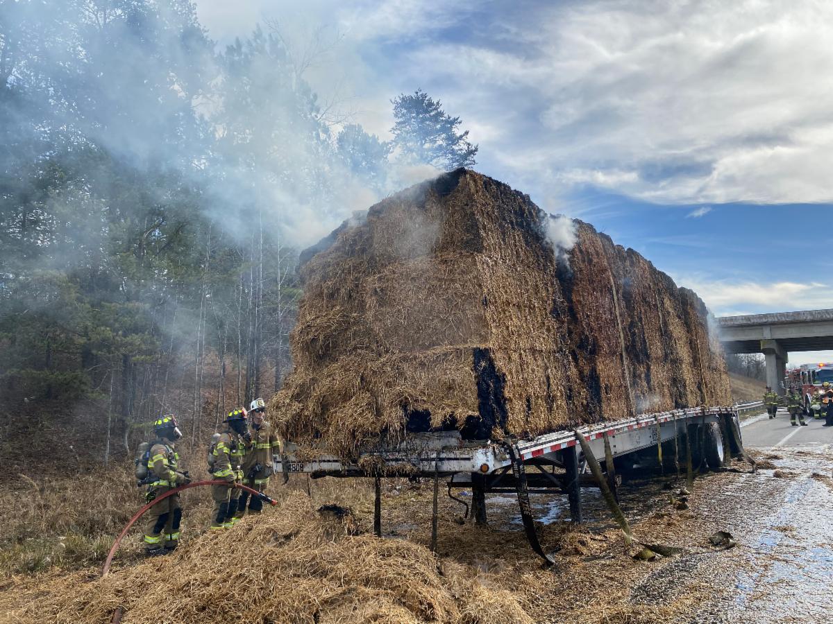 Hay! That’s a big tractor trailer fire near Stafford airport